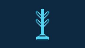 Blue Coat stand icon isolated on blue background. 4K Video motion graphic animation.