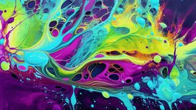 Colorful abstract fluid waves motion digital video, Liquid art movement with vivid colors, creative fluid texture, layered paper material, business background for marketing purposes, psychedelic wave