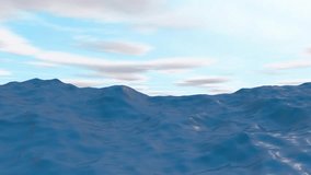 The surface of the ocean water. Wave animation. Great background for movie credits or entry.