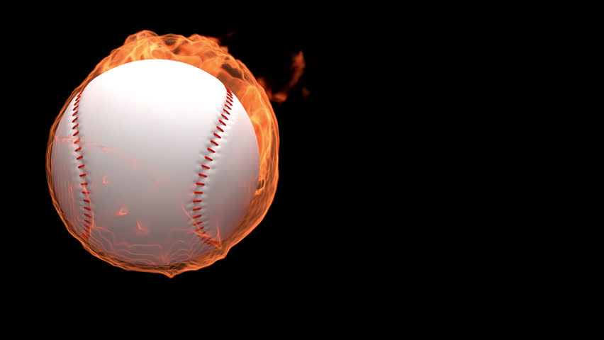 Burning Baseball Transition on transparent alpha channel backgrounds for easy drag and drop use!