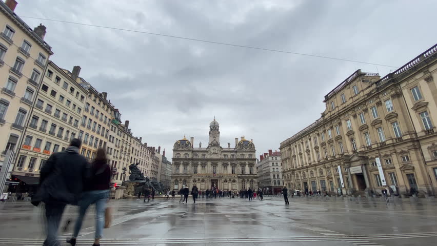 Old City Square Time Lapse in France, Lyon