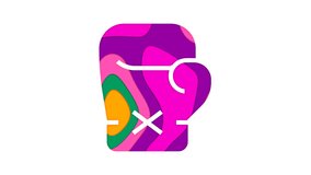 Multi-colored icon boxing glove with colored spots floating inside. Looped from frame 120 to 839, Alpha BW at the end. In-Out loop - Powered by Shutterstock - Get 15% off with code: PIKWIZARD15