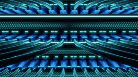 Network panel, switch and cable in data center.Macro Shot with Augmented Reality: Ethernet Cables Connected to Router Ports with Virtual Graphichs Showing Data Transfer. Telecommunications - Powered by Shutterstock - Get 15% off with code: PIKWIZARD15