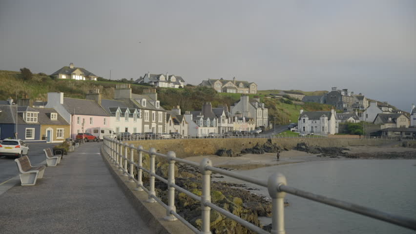 Harbour area in small town Portpatrick in Dumfries and Galloway Scotland