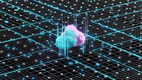 Abstract Visualization of Advanced Technology, Circuit Board, CPU Processor, Microchip in the Era of Artificial Intelligence, Neural Networking, and Cloud Computing. Dynamic Digital Lines Convey Data - Powered by Shutterstock - Get 15% off with code: PIKWIZARD15