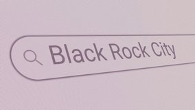 Search Bar Black Rock City 
Close Up Single Line Typing Text Box Layout Web Database Browser Engine Concept - Powered by Shutterstock - Get 15% off with code: PIKWIZARD15