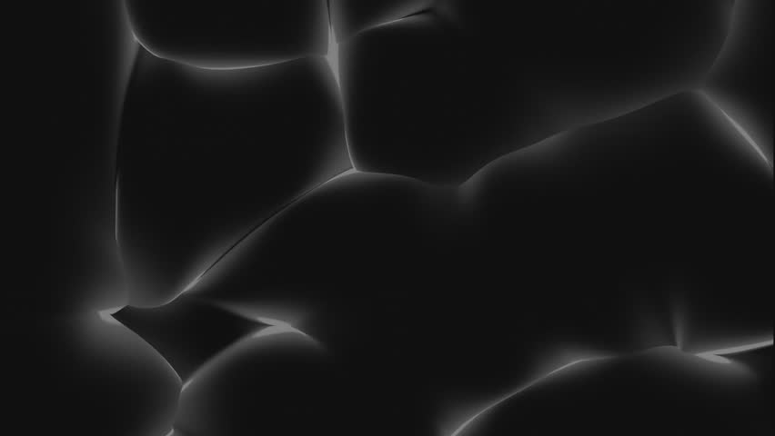 Moving 3d shapes with plasma light. Design. Bright light of plasma energy with moving texture of dark matter. Black 3d structure moving with plasma light | Shutterstock HD Video #1104433255