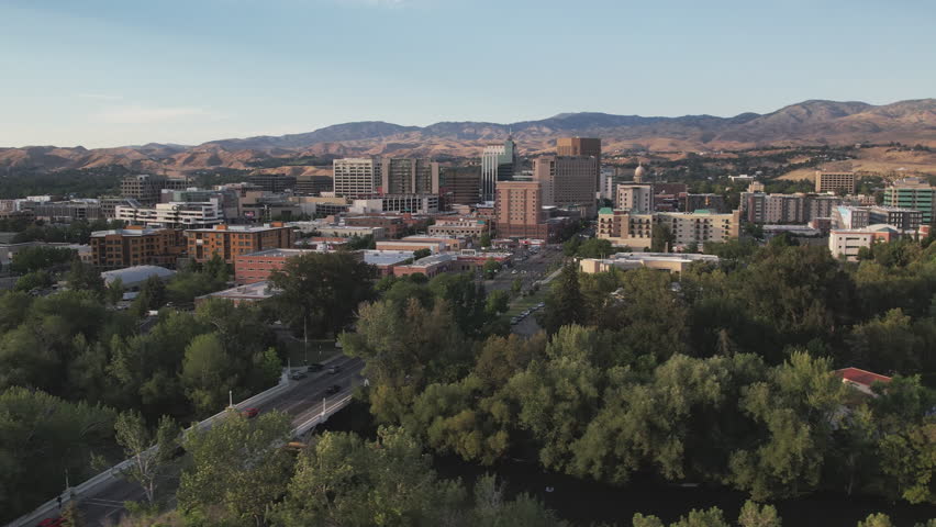 Panning left along downtown Boise Idaho