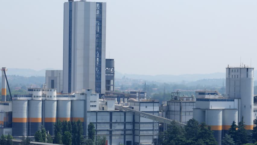 View at cement factory, 05.26.2023, Rezzato, Brescia, Italy. Editorial | Shutterstock HD Video #1104443435