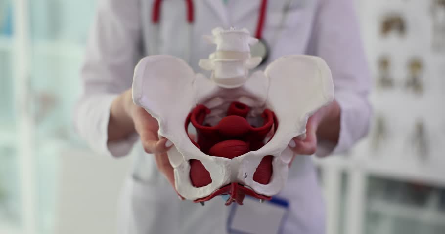 Model of doctor of anatomy of hip joint in clinic Royalty-Free Stock Footage #1104446929