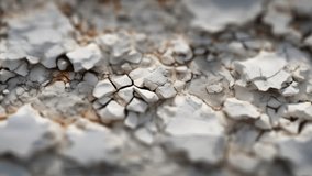 Limestone background texture. Camera motion from left to right, deep macro blur (focus). Slow panoramic motion. High detailed 4K video.  Pattern texture surface panning background. 