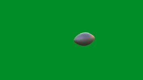 American football Flying Rotating in Motion on Green Screen. 4K UHD 3840x2160 3D profession render high quality. - Powered by Shutterstock - Get 15% off with code: PIKWIZARD15
