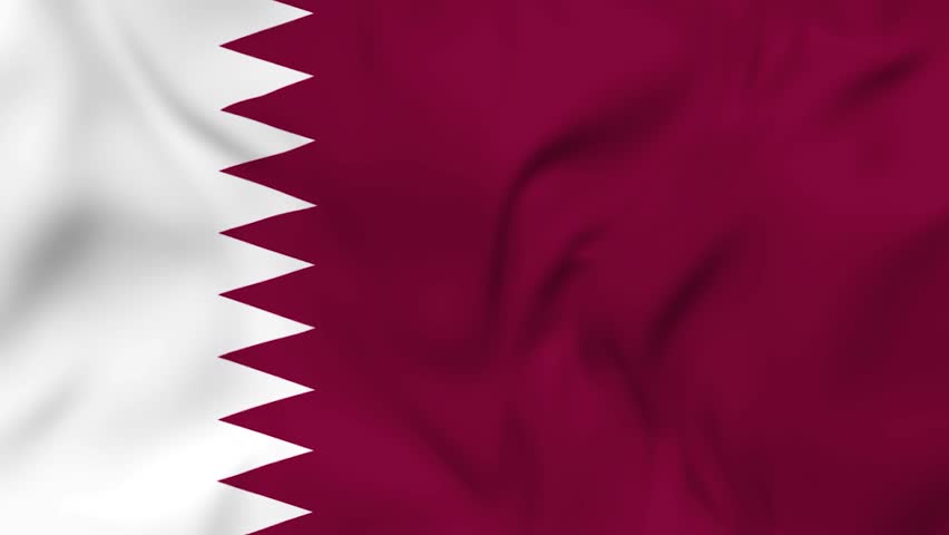 Arising map of Qatar and waving flag of Qatar in background. 4k video. | Shutterstock HD Video #1104459177