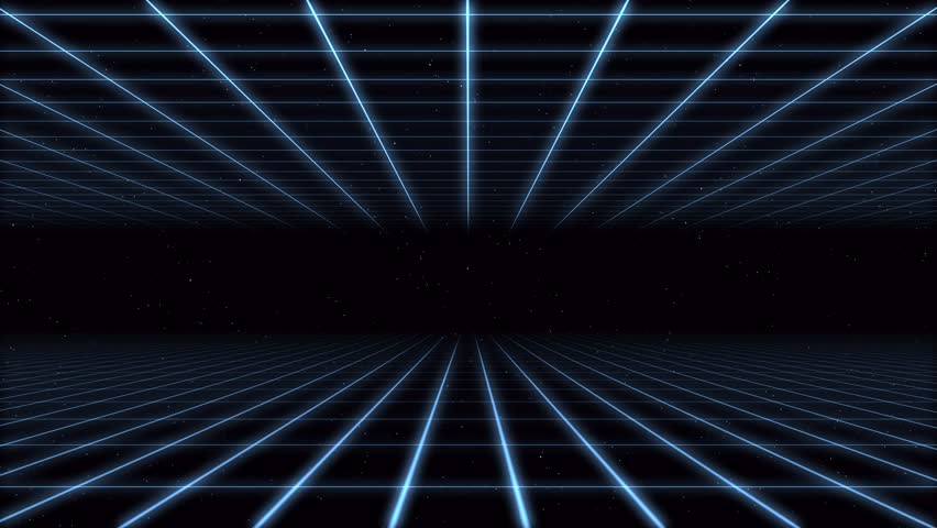 SPACE GRID HORIZON LOOP A. This footage is loopable and is perfect for retro nostalgic backgrounds. Royalty-Free Stock Footage #1104460751
