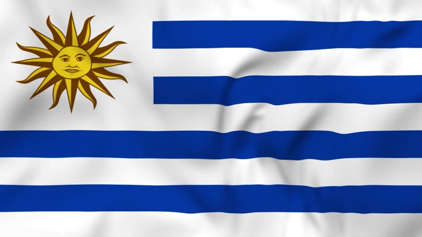 Arising map of Uruguay and waving flag of Uruguay in background. 4k video. | Shutterstock HD Video #1104465481