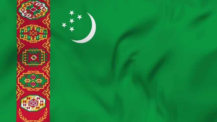 Arising map of Turkmenistan and waving flag of Turkmenistan in background. 4k video. | Shutterstock HD Video #1104465483