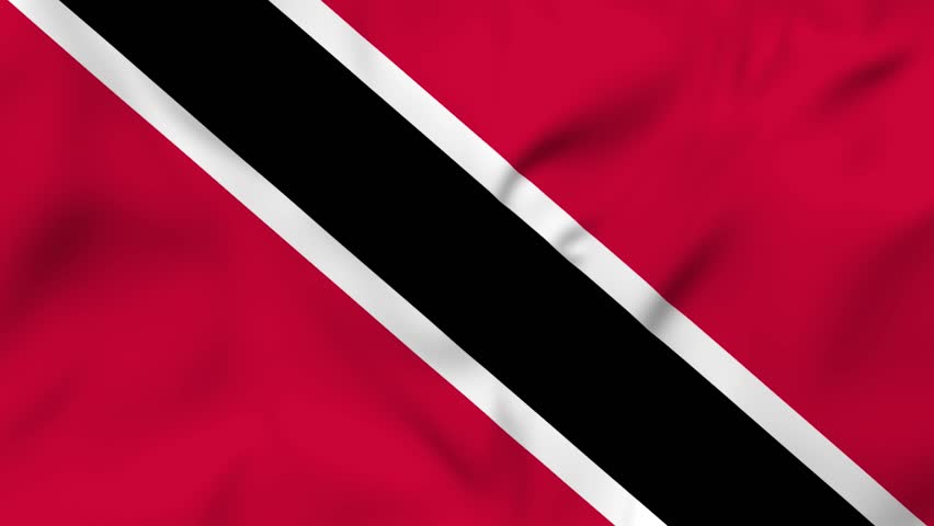 Arising map of Trinidad and Tobago and waving flag of Trinidad and Tobago in background. 4k video. | Shutterstock HD Video #1104465489