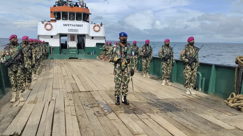 August 17 flag ceremony at the Indonesian Unarang Reef boundary