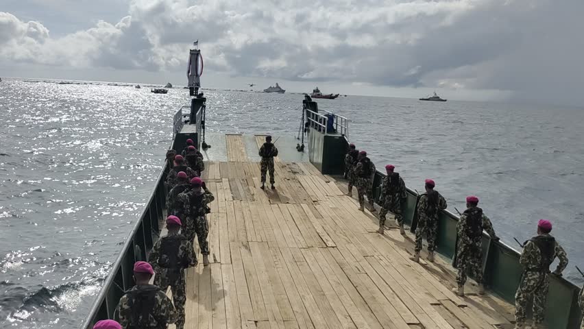 August 17 flag ceremony at the Indonesian Unarang Reef boundary