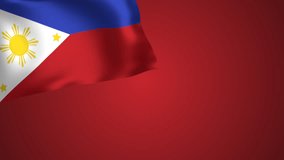 Happy Independence Day Philippines  typography animation with Philippines flag. 12th June Happy Independence Day Philippines animation. Philippines memorial holiday 12th of June video animation