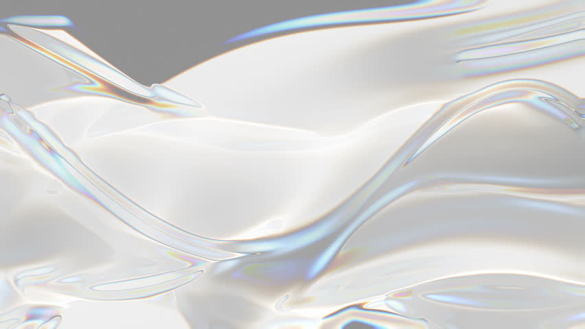 Translucent Elegance: Clean water with light reflections. Slow motion. Captivating Slow Motion Macro 3D Animation Revealing the Serene Beauty of Flowing Waves. Loop, 4K
