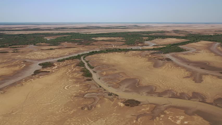 Tidal Mud Flats, Derby, Western Australia 4K Aerial Drone