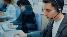Mixed media of multi national operator working in call center and digital technology concept. Worldwide business. Telemarketing. - Powered by Shutterstock - Get 15% off with code: PIKWIZARD15