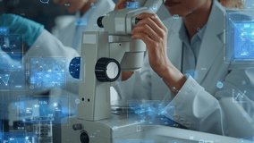 Mixed media of group of multinational researchers experimenting in laboratory and digital data concept. Research and development concept. - Powered by Shutterstock - Get 15% off with code: PIKWIZARD15