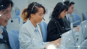 Mixed media of multinational people working in office and communication network concept. Worldwide business. Telemarketing. - Powered by Shutterstock - Get 15% off with code: PIKWIZARD15