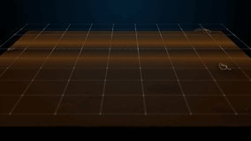 Digital dark orange landscape particle. Futuristic flight through a digital line landscape, Abstract background. 3D Rendering. - Powered by Shutterstock - Get 15% off with code: PIKWIZARD15