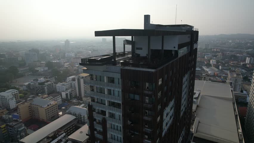 Aerial view of Central Pattaya beach in Chonburi, Thailand