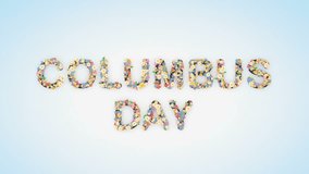 Animated Floral Text Background for Columbus Day Celebration with Colorful Flower Elements, Perfect for Holiday Greetings and Festive Videos