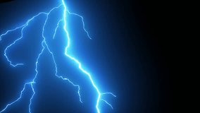 Abstract Blue Lightning on Black Background, thunderlight, Lightning storm,  Magic and bright lighting effects. Realistic lightnings. Electricity thunder light storm flash thunderstorm in cloud. - Powered by Shutterstock - Get 15% off with code: PIKWIZARD15