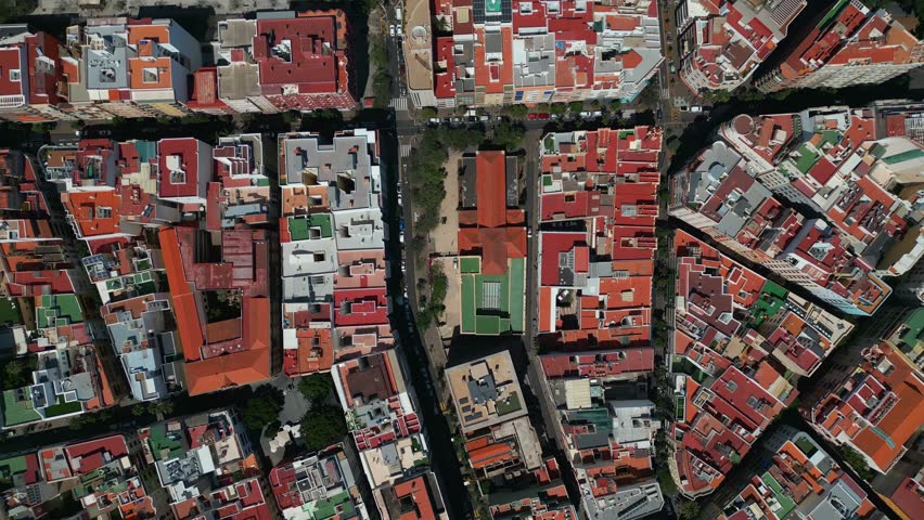 aerial drone view of downtown of Tenerife capital Santa Cruz, Canary Island, day Royalty-Free Stock Footage #1104500451