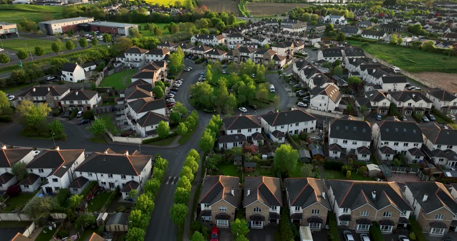 A beautiful housing estate in the old town of Kilkenny Ireland 2023. 4k