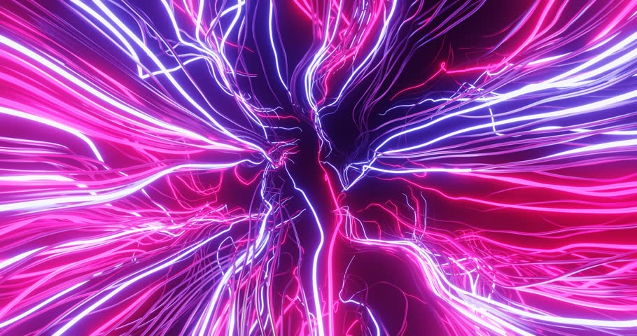 3d rendering illustration of an abstract background with electric lines animated in a dark background