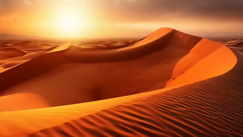 Dusk on sand rise internal parts the sahara take off. Video animation | Shutterstock HD Video #1104510847