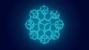 Blockchain Technology Concept with Connecting Cubes Forming Towards Center Cube, 3D Animation for Cryptocurrency, Digital Innovation, and Technology Themes - Powered by Shutterstock - Get 15% off with code: PIKWIZARD15