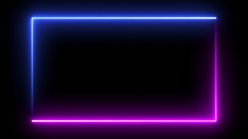 Abstract Neon Line Loop illustration rectanble purple and blue frame. frame for your text  sci-fi. simple light neon wall dark scene illustration Royalty-Free Stock Footage #1104516343