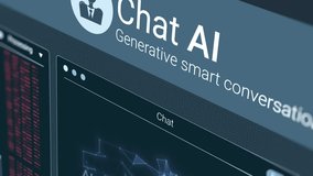 Futuristic chat ai user interface in action, artificial intelligence system, chatting with a bot, dynamics elements, advanced ai technology (3d render) - Powered by Shutterstock - Get 15% off with code: PIKWIZARD15