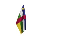 3D rendering of the flag of Central African Republic waving in the wind.