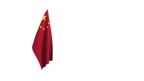 3D rendering of the flag of China waving in the wind.