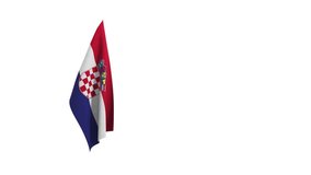 3D rendering of the flag of Croatia waving in the wind.