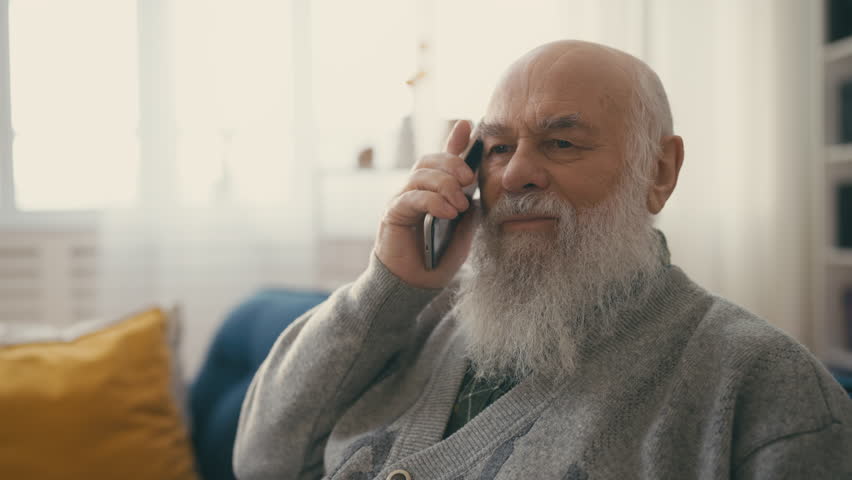 Old man talking on phone, communication with relatives, affordable mobile plan - Powered by Shutterstock - Get 15% off with code: PIKWIZARD15
