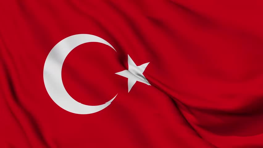 Turkey waving flag. National 3d Turkish flag waving. Turkish flag 1080p resolution Background. Turkey flag Closeup Royalty-Free Stock Footage #1104524105