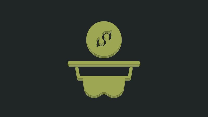 Green Donation money icon isolated on black background. Hand give money as donation symbol. Donate money and charity concept. 4K Video motion graphic animation. | Shutterstock HD Video #1104526659
