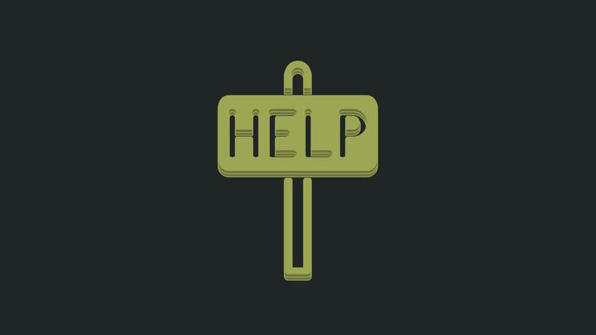 Green Ask for help text icon isolated on black background. 4K Video motion graphic animation. | Shutterstock HD Video #1104526663
