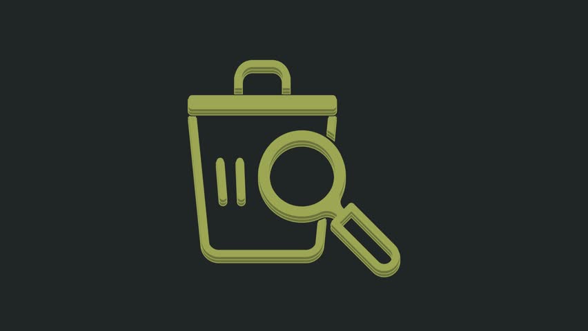 Green Searching for food in trash can on streets outdoors icon isolated on black background. Homelessness and poverty concept. 4K Video motion graphic animation. | Shutterstock HD Video #1104526699