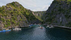 Collection of Boat drone videos taken in Philippines. Beaches, seas and classic philippine boat are the main subjects on those videos.