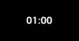 Countdown video from 1 minute to 0 minute timer countdown, 60 second, countdown part 1 of 5